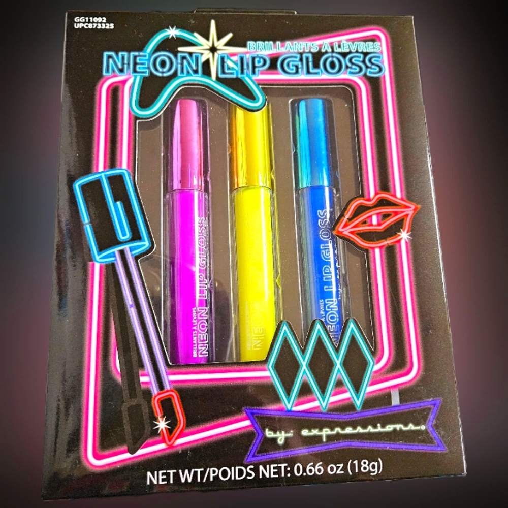 NWT NEON LIP GLOSS TRIO BY EXPRESSIONS!